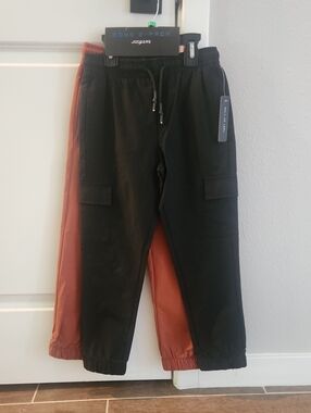 Boys 2-Pack Cargo Joggers - Black & Rust